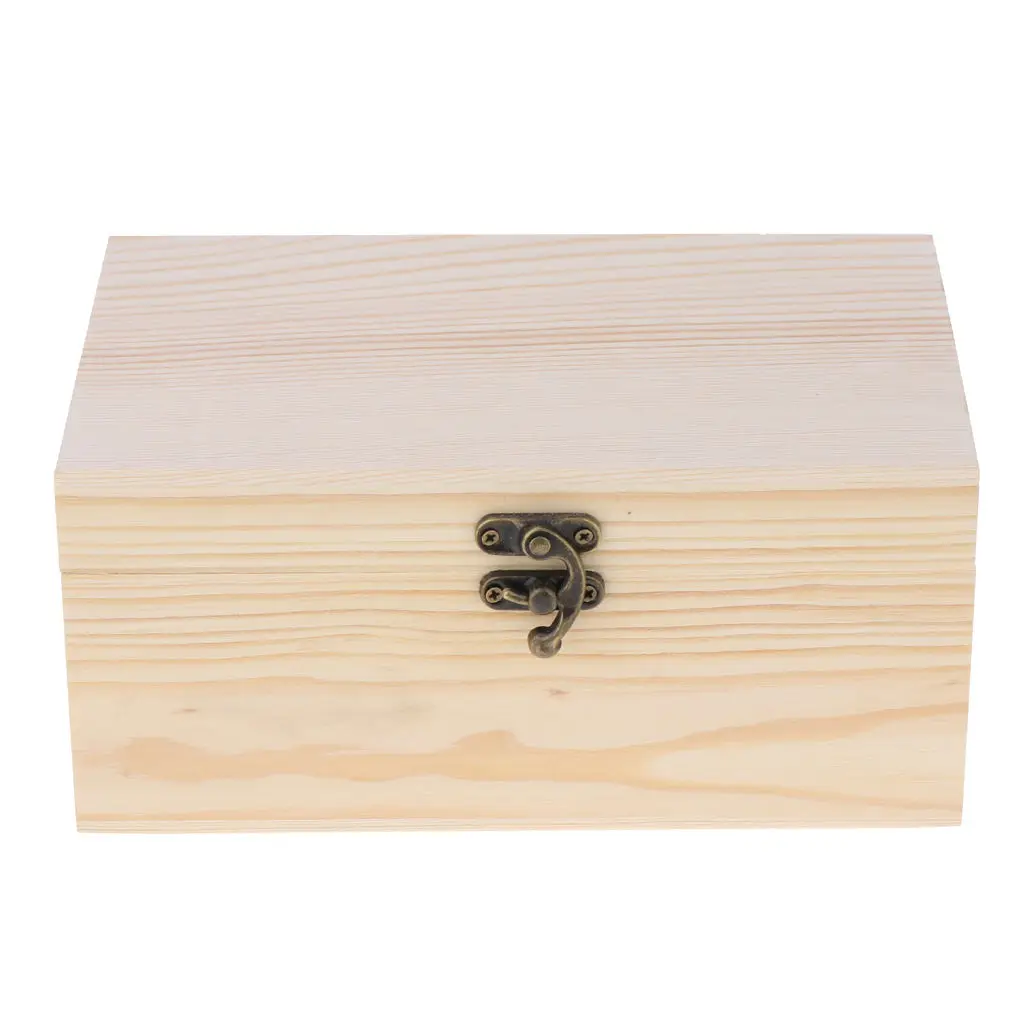 

3PCs Unpainted Wood Jewelry Box Gift Packing Box Jewels Display Boxes Storage Trinkets Gift Case Gift Packing Box