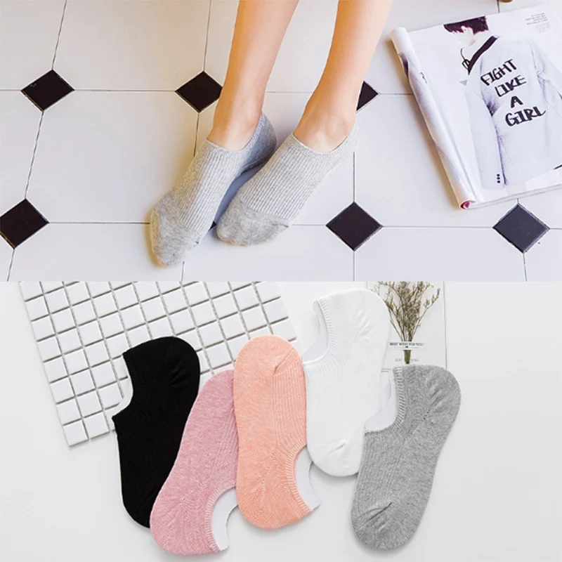 

Vrouwen Katoenen Sokken Vrouwelijke Effen Kleur Candy Onzichtbare Sokken Zomer Dunne Zoete Casual Slipper Sokken