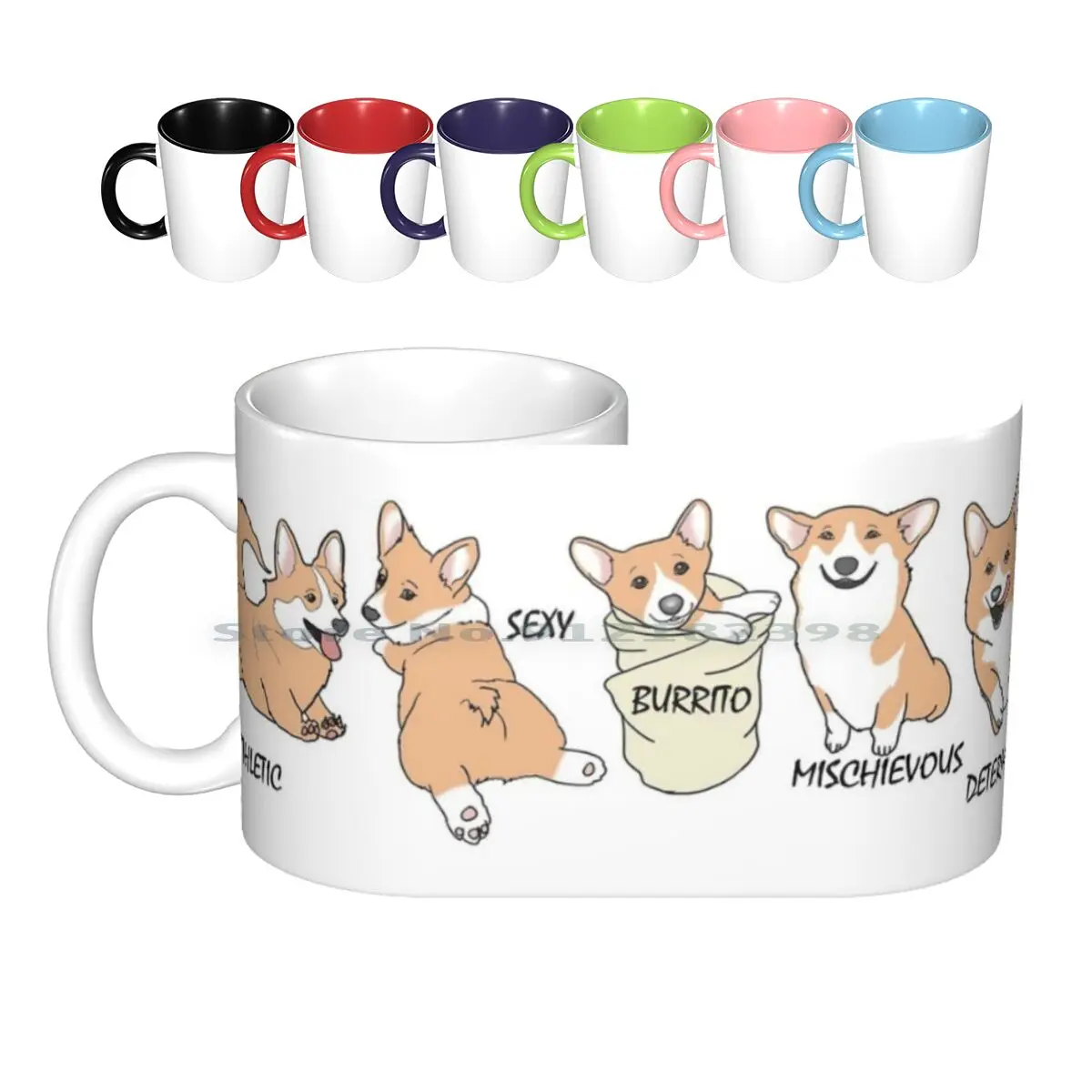 

Керамические кружки с индивидуальными характеристиками, керамические кружки с изображением вельгского корги, кофейные чашки, кружка для м...
