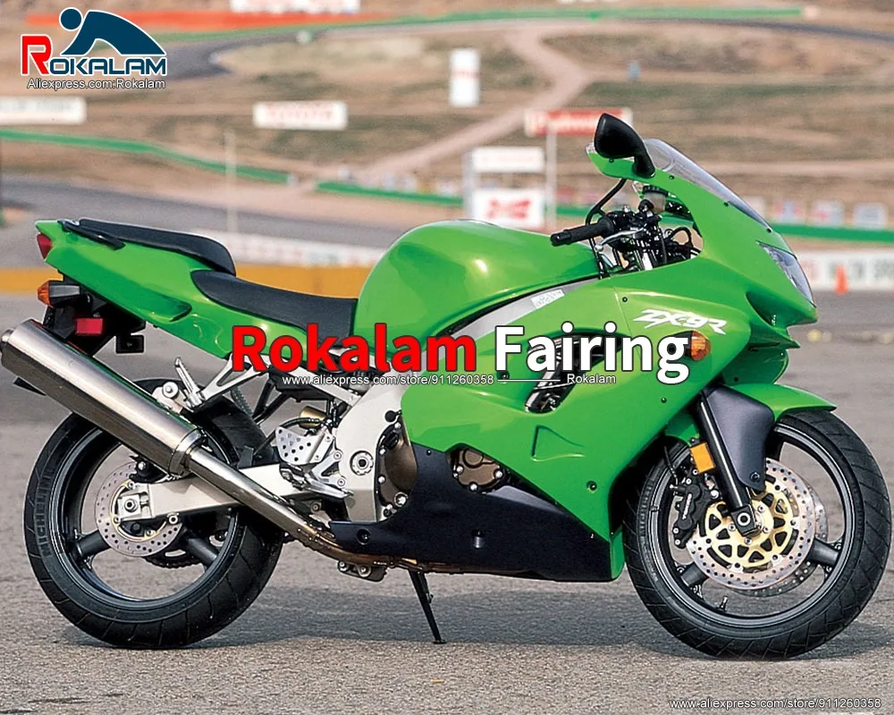 

Мотоциклетные халлы для Kawasaki ZX9R 1998 1999 ZX-9R Ninja 99 98, черные, зеленые мотоциклетные Обтекатели (литьё под давлением)