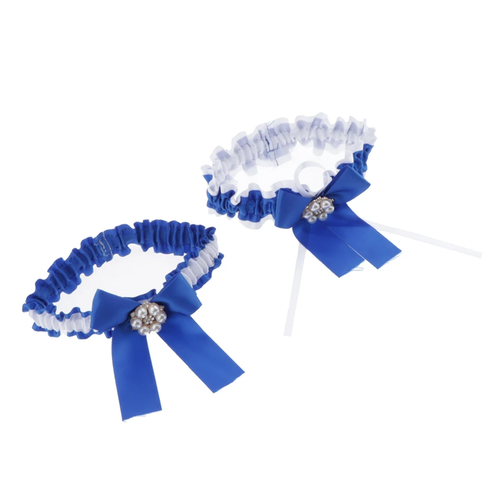 

Pack of 2 Women Crystal Leg Garter Belt Bowknot Thigh Strap Prom Costumes
