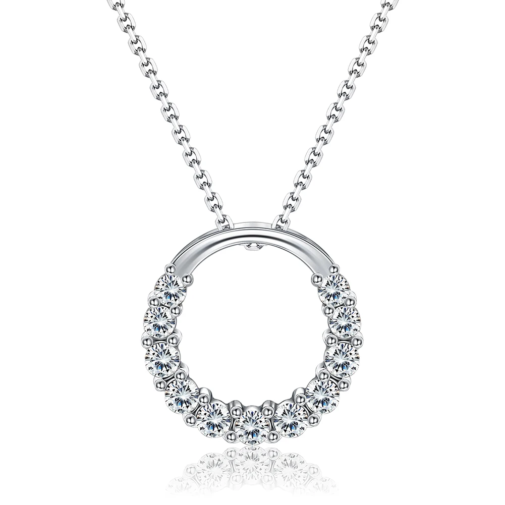 

Ожерелья SILVERHOO из стерлингового серебра 925 пробы для женщин, мерцающие круглые подвески, цепочки для девушек, ювелирные изделия на свадьбу, п...