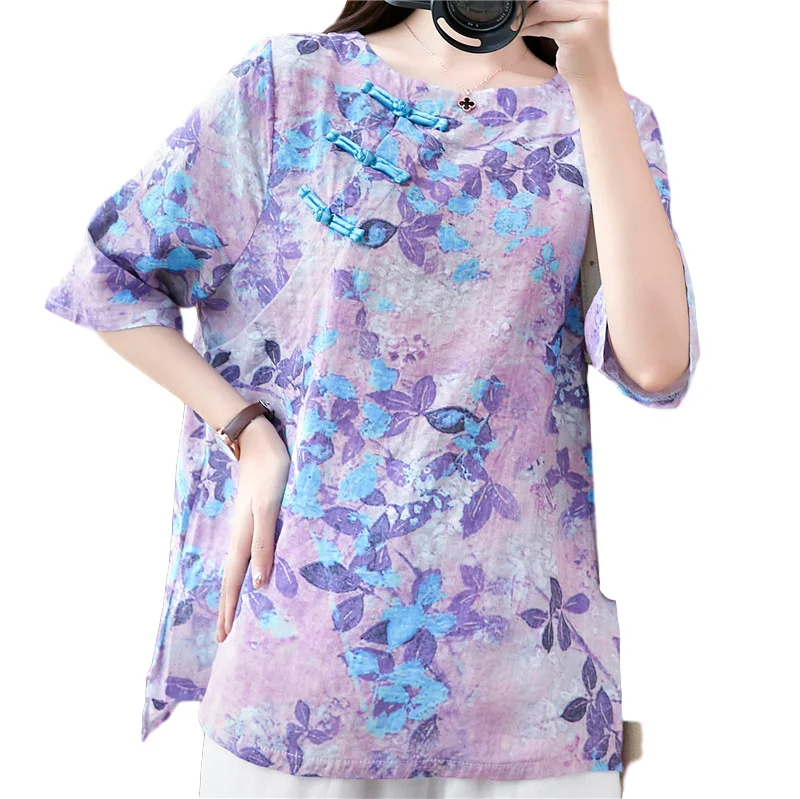 Женские топы Hanfu в китайском ретро-стиле традиционная элегантная женская блузка