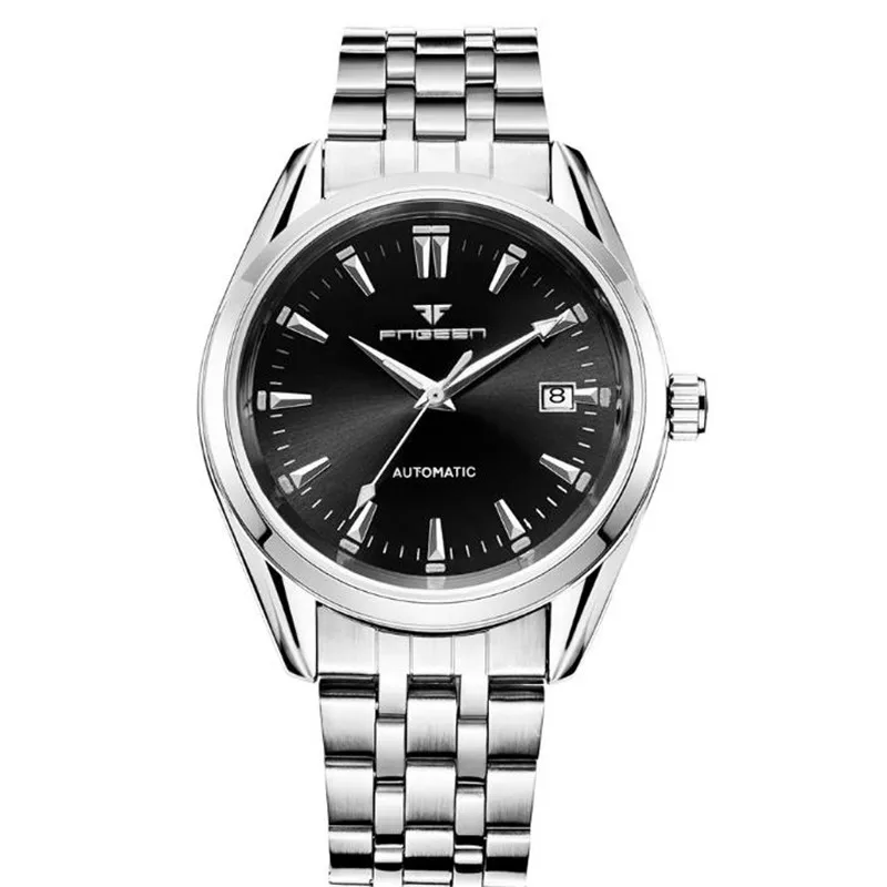 Механические часы с голубыми заклепками для мужчин водонепроницаемые