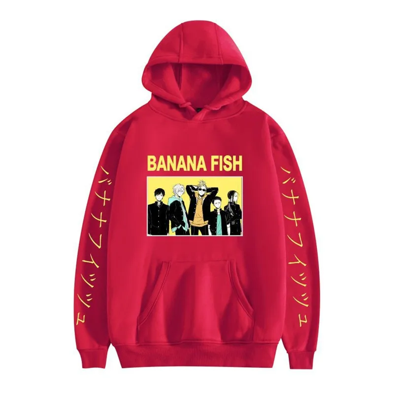 

Banana Fish Japanese Cartoon Anime Print Unisex Hoodie Pocket Warm Hoody O-Neck Loose Hoodies Autumn Fleece Sweatshirt Fashion