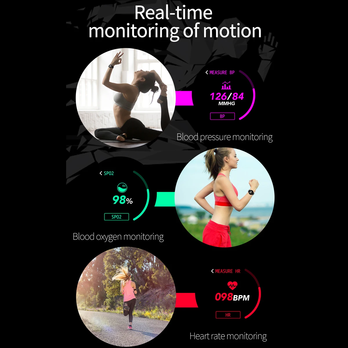Полноэкранные сенсорные умные часы мульти спортивный режим пульсометр