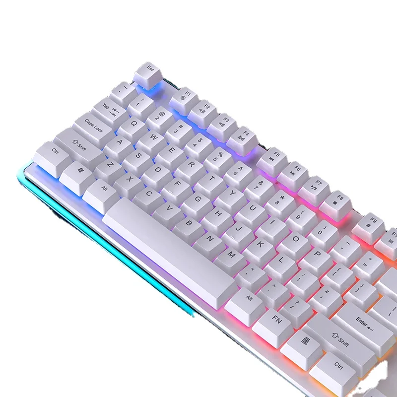 

V4 104 Keys Gaming Mechanical Keyboard Game Led Backlit Usb Keyboard Gamer Built-in Steel Plate Ergonomic Wire Keyboards