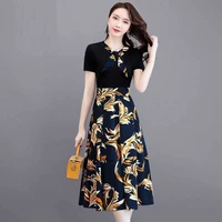 bodycon dress female spring summer new slim waist show thin light chiffon floral skirt casual party dresses for women 2021 traf