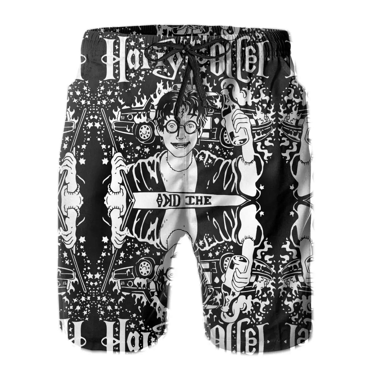 

Beach Breathable Quick Dry Funny Novelty R92 Loose Harry Rioter And The Cop Lit On Fire Male Shorts