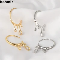 kshmir 2021 south korea new metallic gold ladies water drop lava c shaped earring earhook earrings birthday party earrings