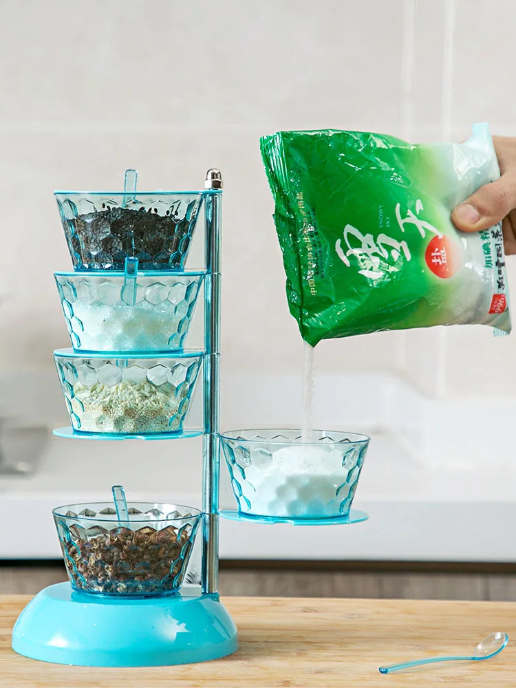 5 слоев вращающаяся коробка для специй баночек со пряностей контейнер хранения