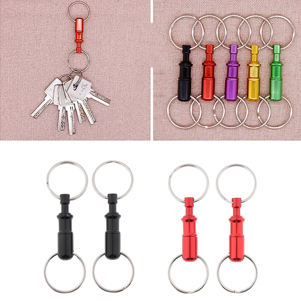 Lot of 4 Pull Apart Key Chain Quick Release Separate Keyrings Dual Split Rings images - 6