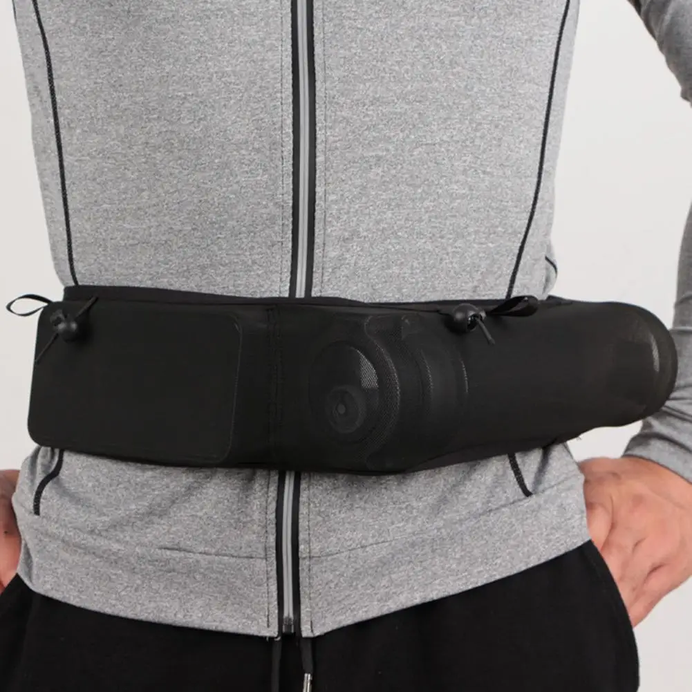 

Black Waist Pack Large Capacity Lightweight Multi Pockets Elastic Mesh Fabric Waistbag Elastic Sport Fanny Pack for Running