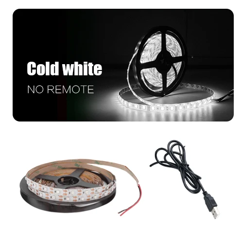 Cold white DC 5 В Светодиодная лента USB кабель питания гибкий светильник 50 см 1 м 2 м 3 м 4 м 5 м SMD 2835 мини 3Key Настольный Декор ТВ фоновый светильник ing - Испускаемый цвет: Cold white