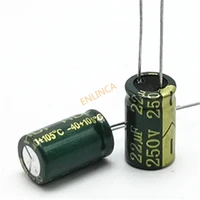 100pcslot 250v 22uf high frequency low impedance 1017 20 radial aluminum electrolytic capacitor 22000nf 20