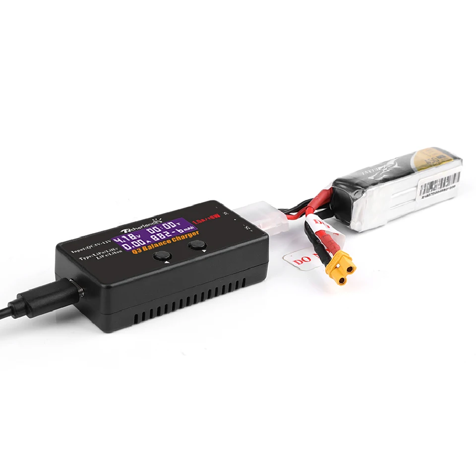 Быстрое зарядное устройство type-C Quick Charge 3,0 вход 18 Вт баланс зарядное устройство для 2-3S LiPo LiFe LiLon LiHv батарея с ЖК-дисплеем для радиоуправляемого дрона