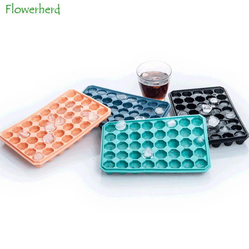 

40-hole Diamond Ice Box with Lid, Creative Ice Mold, Ice Cube Mold, Foldable Silicone Ice Tray Kitchen Gadgets Silicone Molds