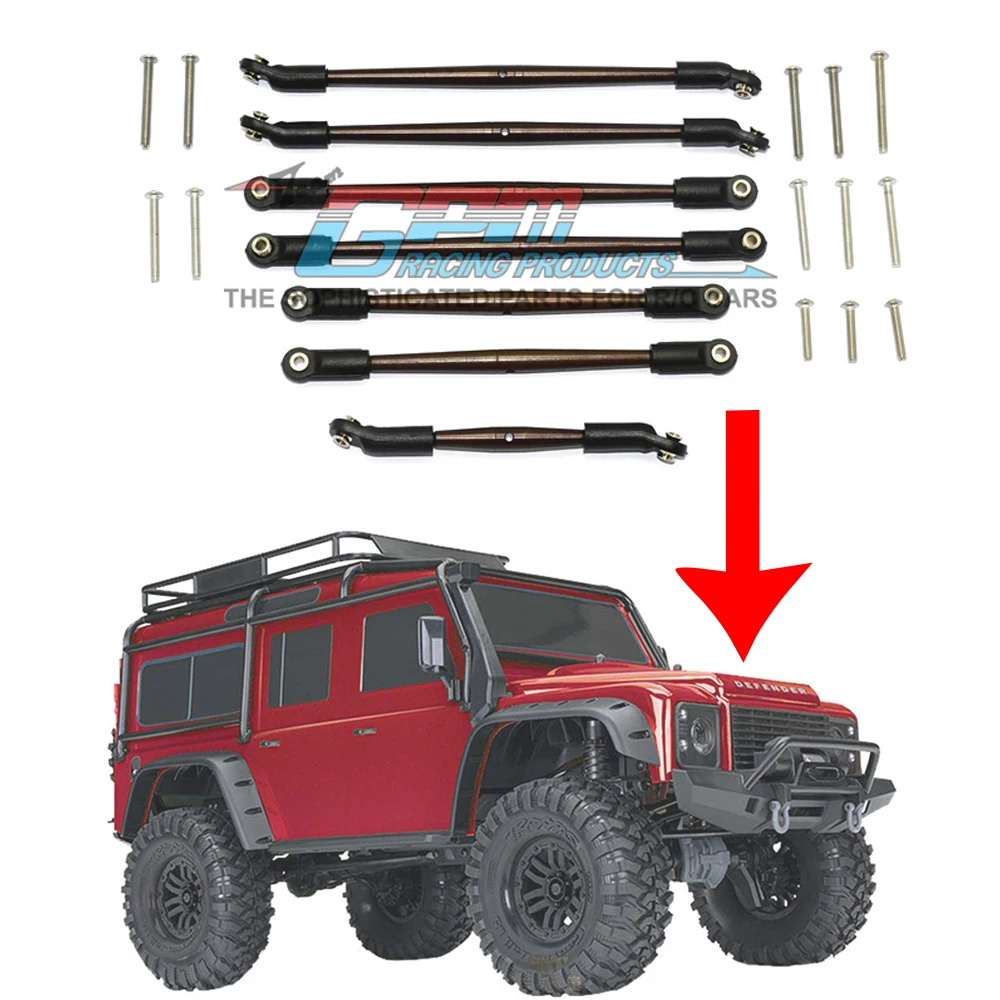 

GPM TRAXXAS 1/10 TRX4 TRX-4 Defender 82056-4 BRONCO K5 Blazer RC Crawler Car Metal steel upper/lower keel tie rod Trump rod