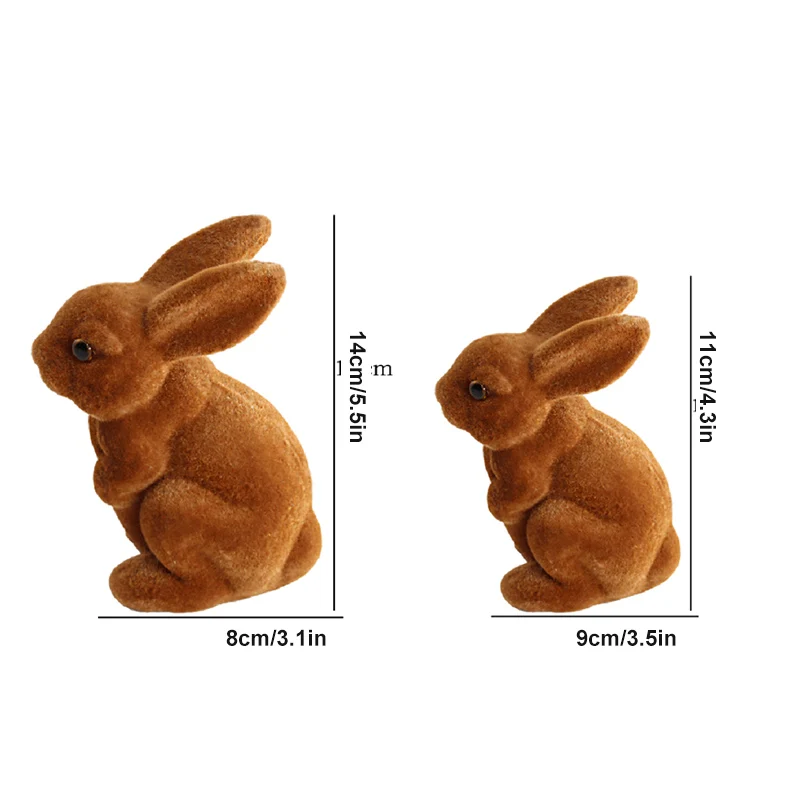 

Easter Resin Flocking Birthday Gift Cute Simulation Rabbit Decoration Home Craft Decoration DAG-ship