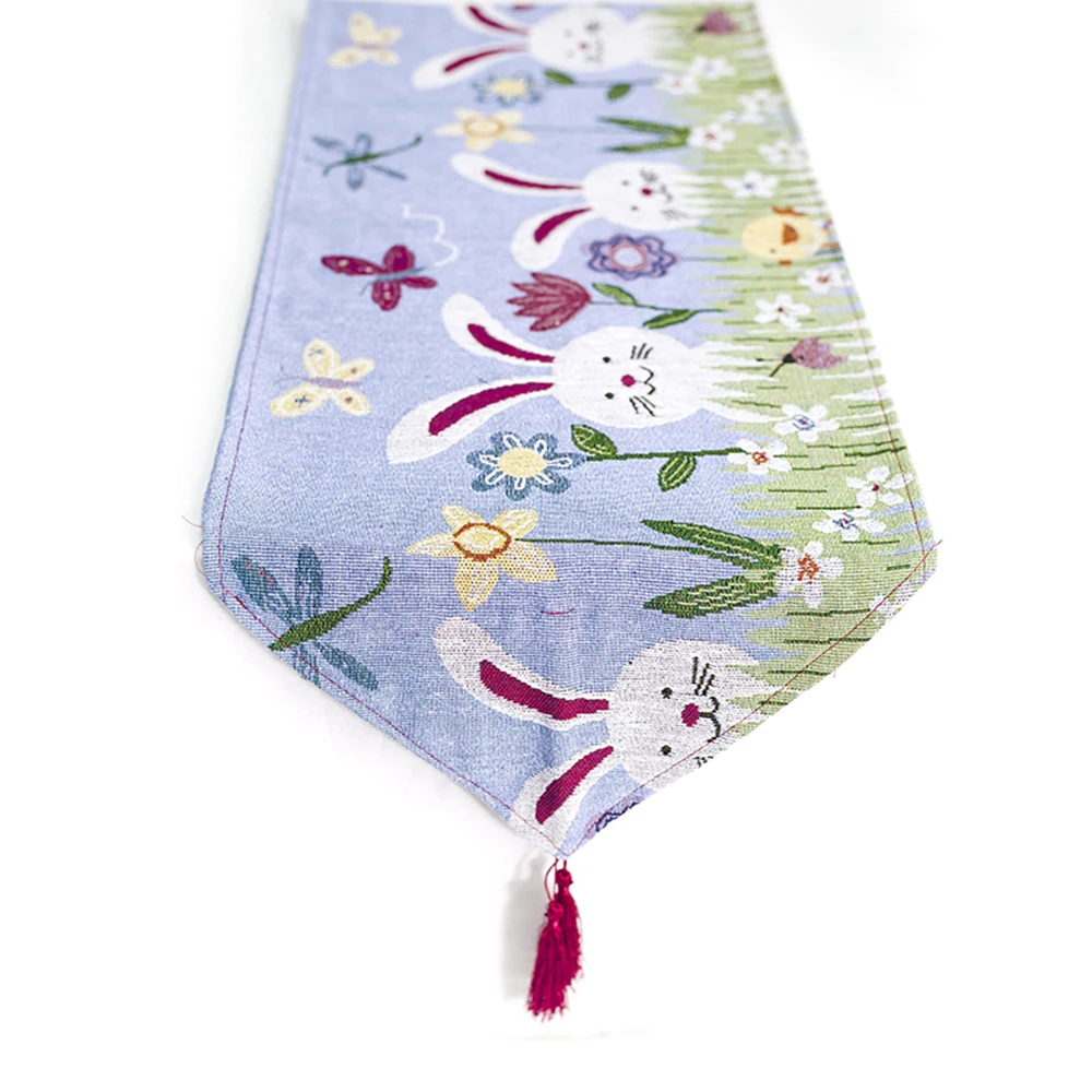 Скатерть в виде кролика с пасхальными яйцами Современная хлопковая льняная