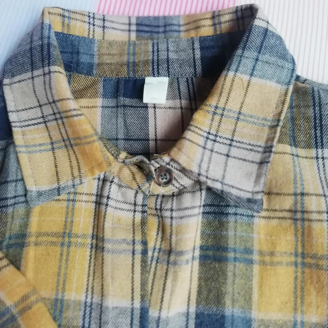 

2021 Plaid Shirts Girls Top and Blouses Long Sleeve Oversized Cotton Kids Casual Blusas One Pocket Loose Female Checked Shirt