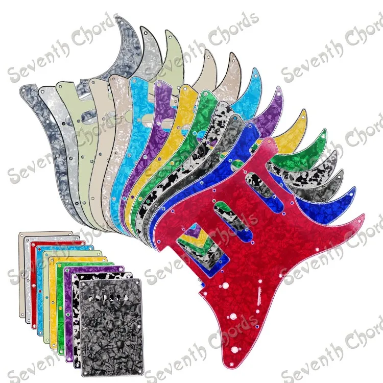 

Multicolor SSH 3 Ply 11 Holes Guitar Pickguard & 6 Hole Guitar Backplate Back Plate Tremolo Cover for ST FD Electric Guitar XX21