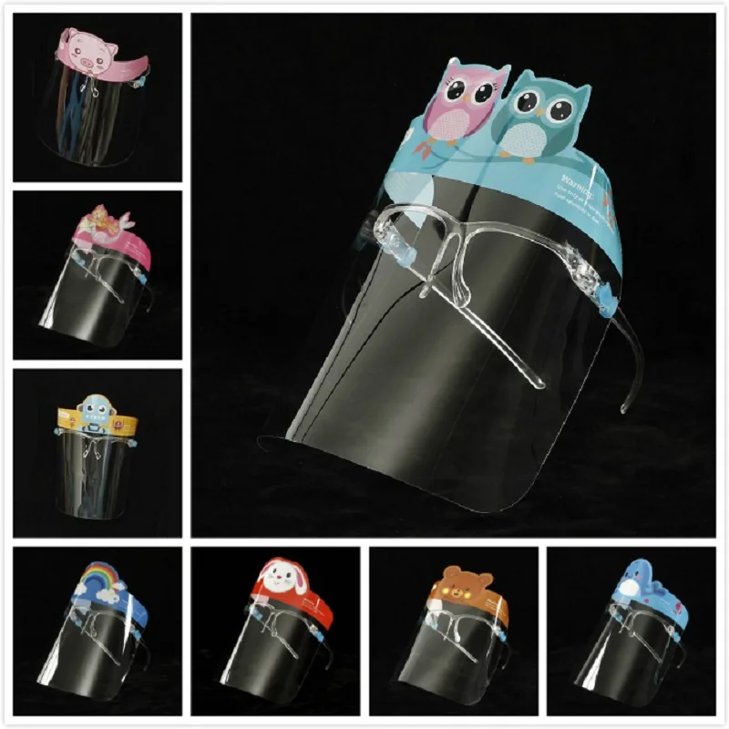 12 цветов Мультфильм ребенок лицо щит с очками полная фотография Прозрачный PET