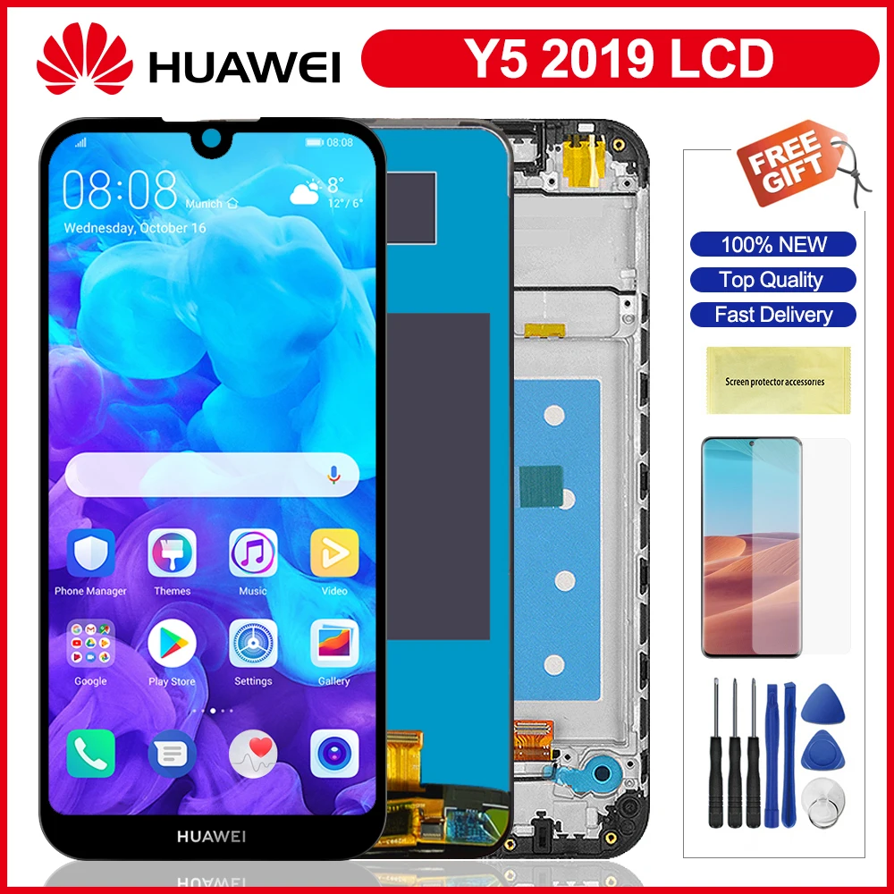 ЖК дисплей 5 71 дюйма для Huawei Y5 2019 сенсорный экран с рамкой замены AMN LX9/LX1/LX5 LCD|Экраны