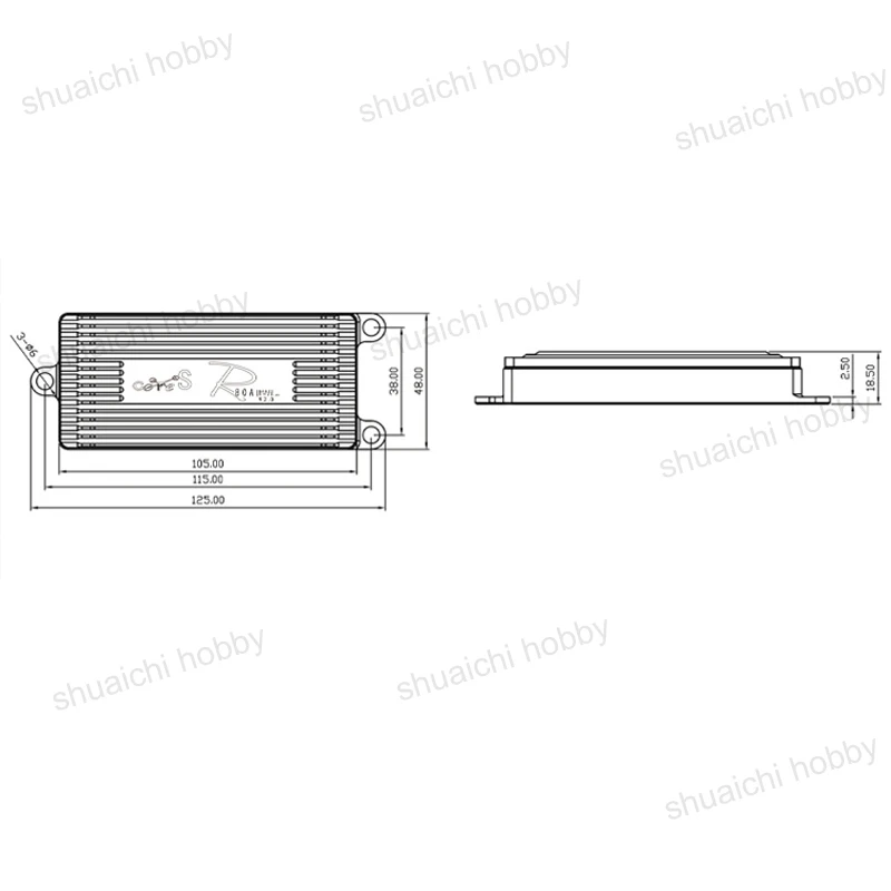 

ROV ESC 80A 5-12S 20-50 DC Lipo