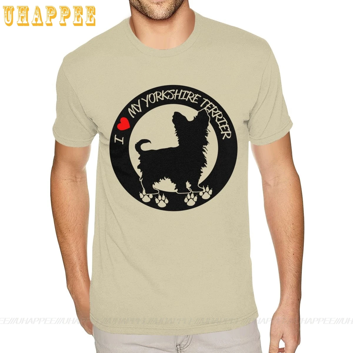 Топы I Love My йоркширская футболка с терьером футболки мужские 6XL натуральная