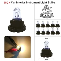 100pcs t3 12v 14v 0 91w cars instrument lamp bulbs 8mm 3000k dashboard clock power tank water temperature display lights