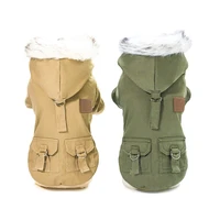 winter thickened warm coat small and medium dogs cat costume outfits jumpsuit jacket hoodies fur plush accessories four legged