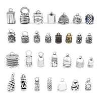 10pcs silver color metal end bead caps jewelry finding charms tassel cap crimp end bracelet jewelry accessories