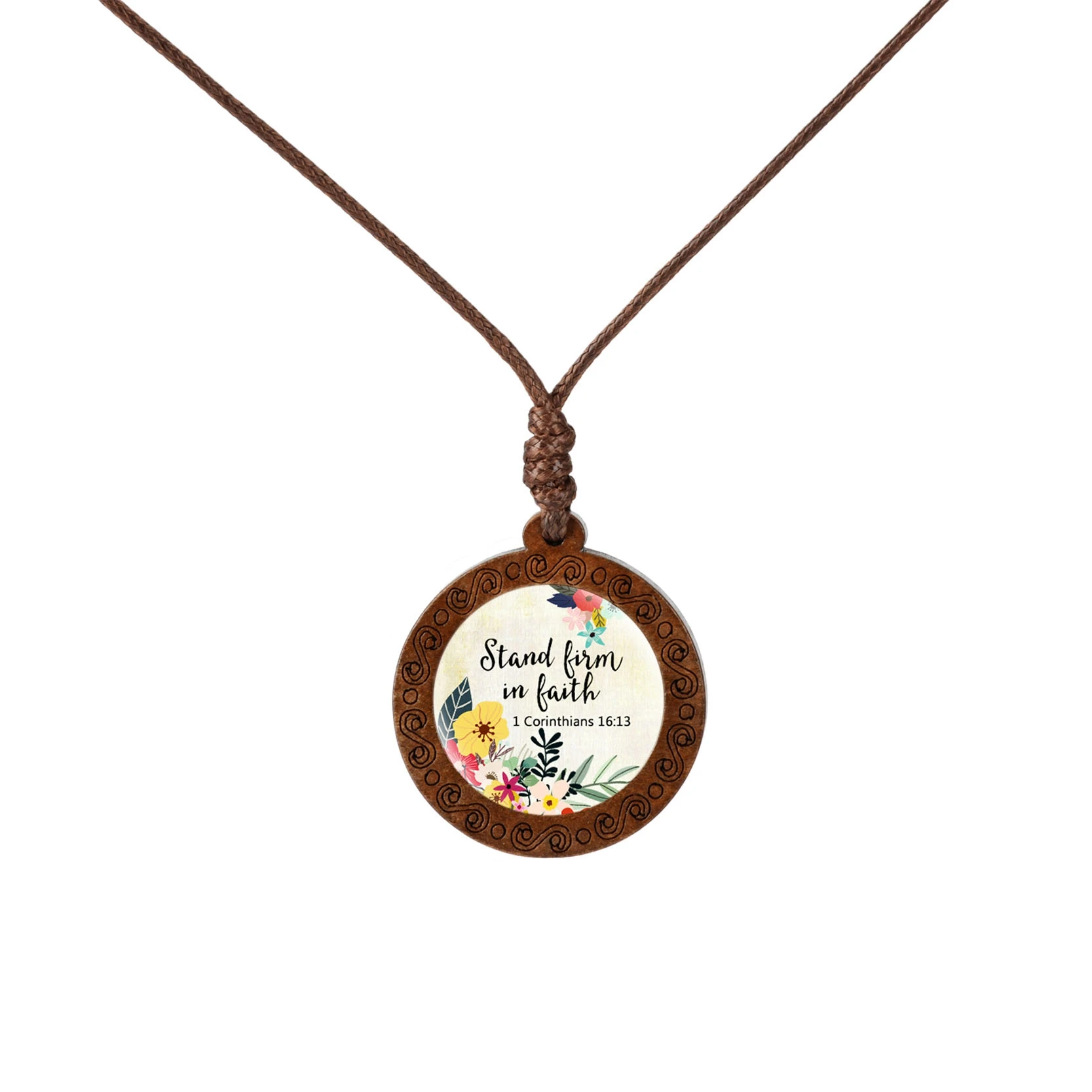 Модный Библейский стих деревянный стеклянный кабошон для кулона ожерелья женщин