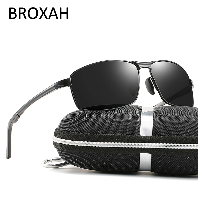 

Mens Polarized Sunglasses 2021 Square Sun Glasses for Men Driving Metal Frame Fishing Shades UV400 Oculos De Sol