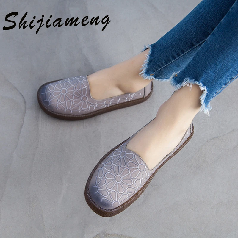 

Однослойные туфли из воловьей кожи, женские туфли на мягкой подошве, ручной работы, на плоской подошве, повседневные, в стиле мори