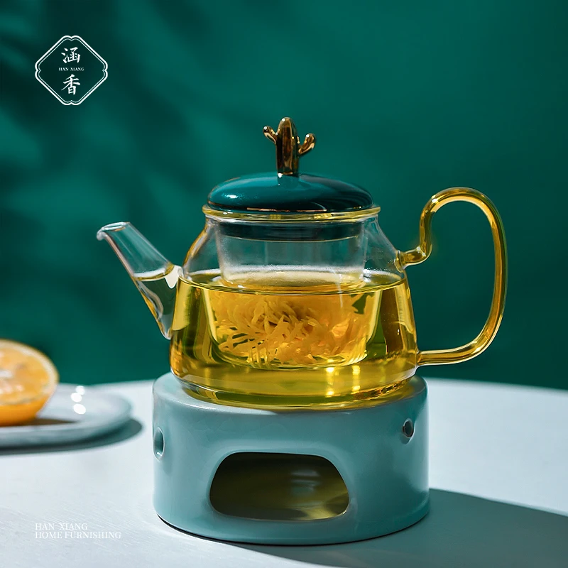 

Ручной работы стеклянный чайный горшок крышка свеча кунг-фу чайник для заваривания цветочного чая чайник термостойкий бытовой Tetera Cristal быт...