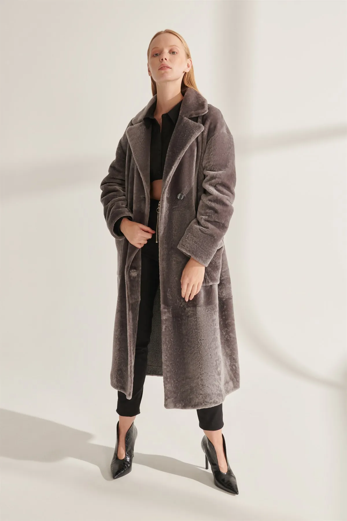 Genuine Fur jackets gray khaki khaki leather large size coat women winter warm waterproof sheepskin Parkas design new street fashion