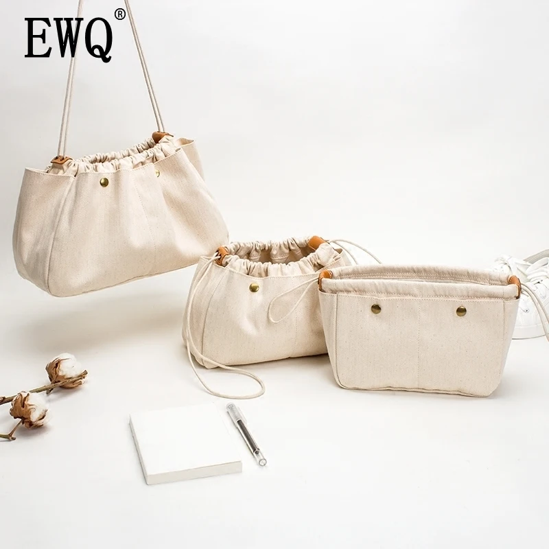 Фото [EWQ] 2019 новая подушка хлопок парусиновая сумка лайнер косметичка сплошной цвет