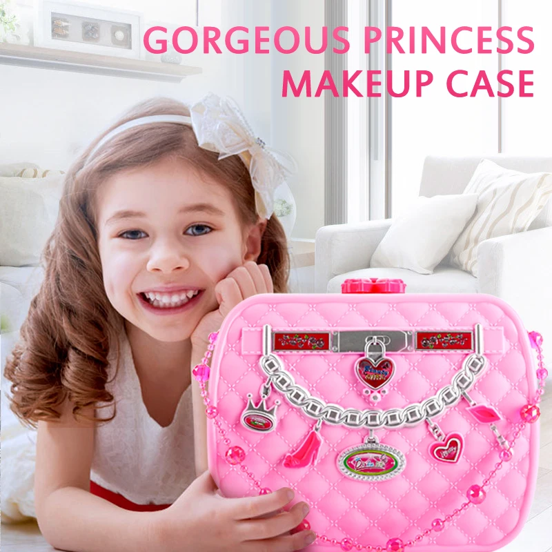 New Baby Girls Make Up Set Toys Pretend Play Cosmetic Bag Beauty Hair Salon Toy Makeup Tools Kit Children Pretend Play Toys
