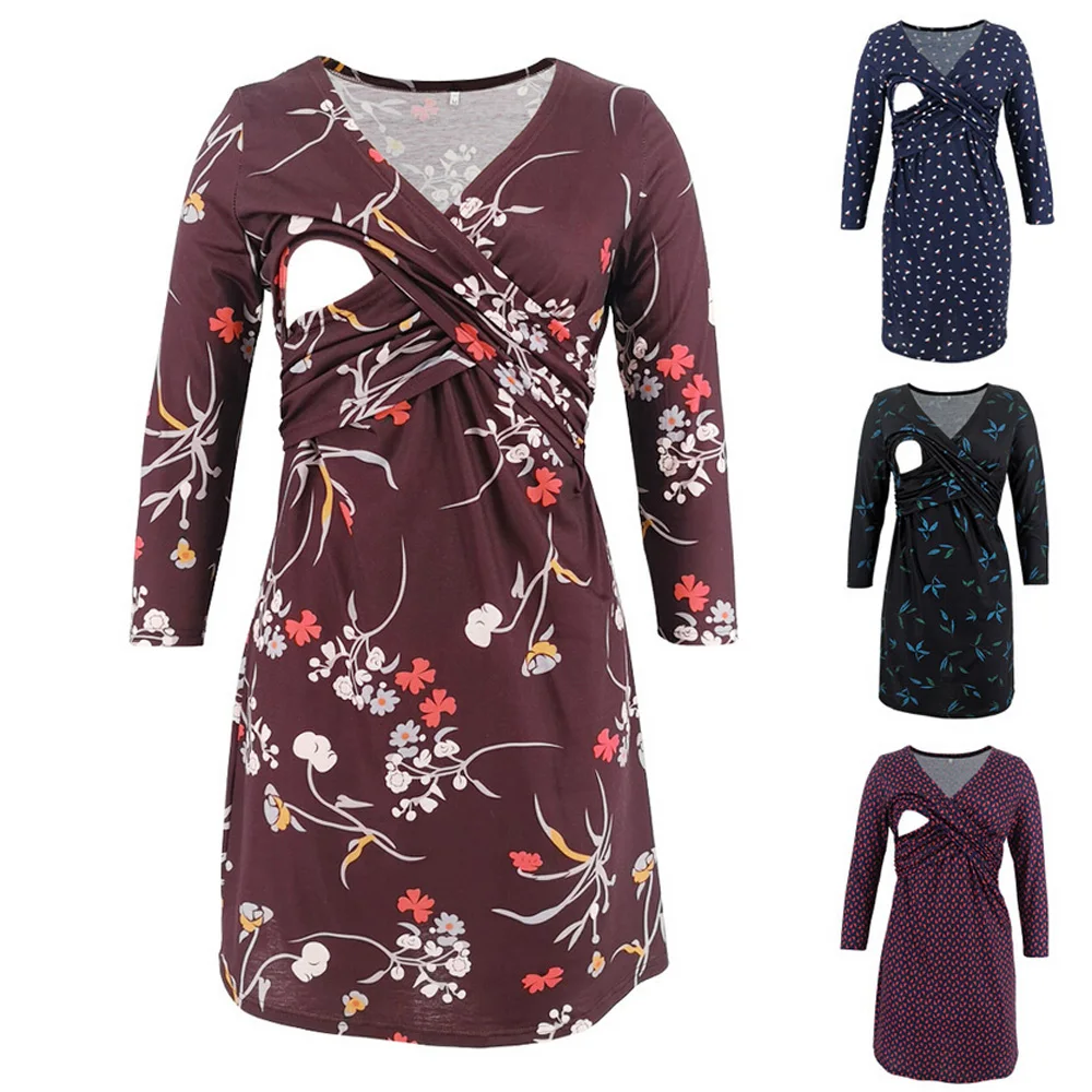 Платье для беременных 2020 весеннее с длинным рукавом Повседневное платье