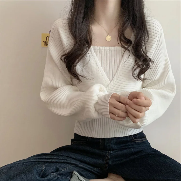 

Свитер женский осенний трикотажный, теплый, однотонный