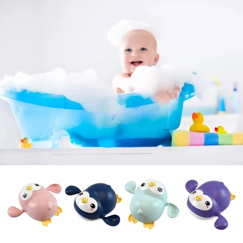 

Clock Work Bath Toy Baby Bathtub Toy Educational Bathroom Playing Toy Swimming Toy Penguin Shower Wind-up for Infant 3M+