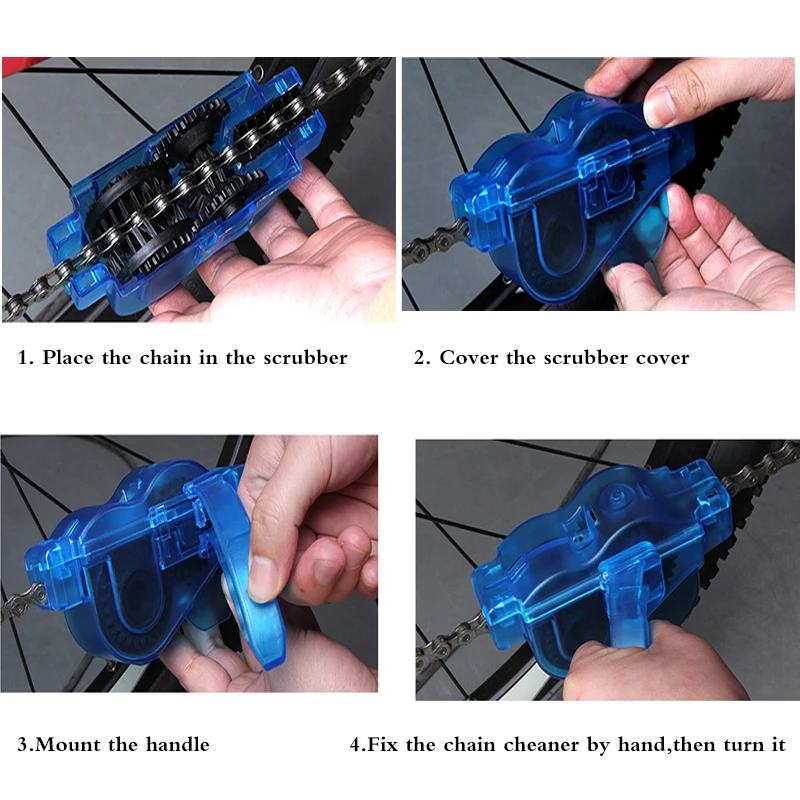 Щетки для чистки цепи велосипеда портативный прибор мойки скребок горного набор