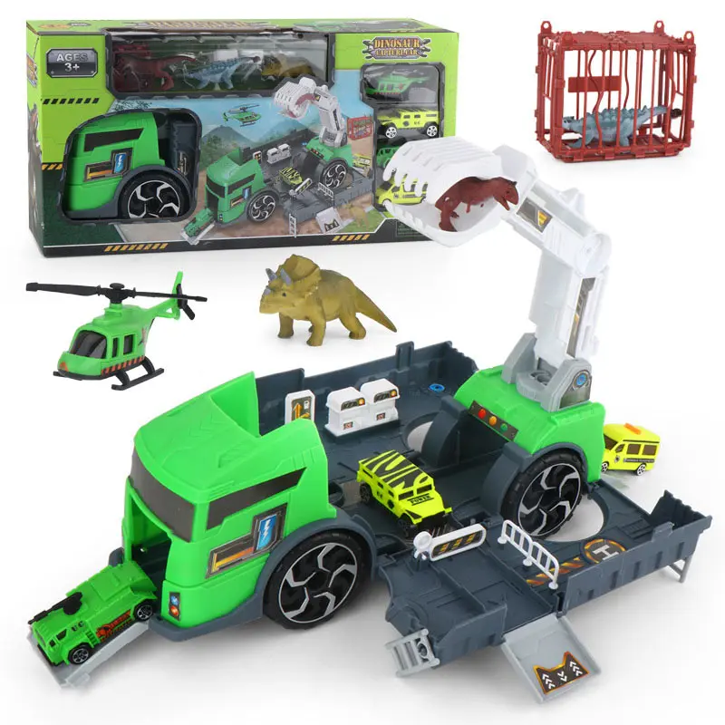 

Детский Игрушечный Грузовик-динозавр, набор для хранения игрушек-динозавров, транспортное средство, обучающие игрушки для детей, подарки н...