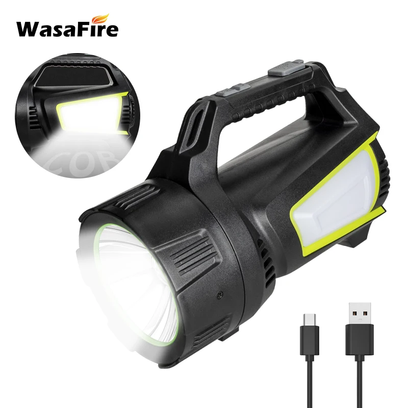 

Powerful Flashlight Rechargeable Portable LED Flashlights P50+COB Side Light Floodlight Outdoor Waterproof Searchlight 7 Mode