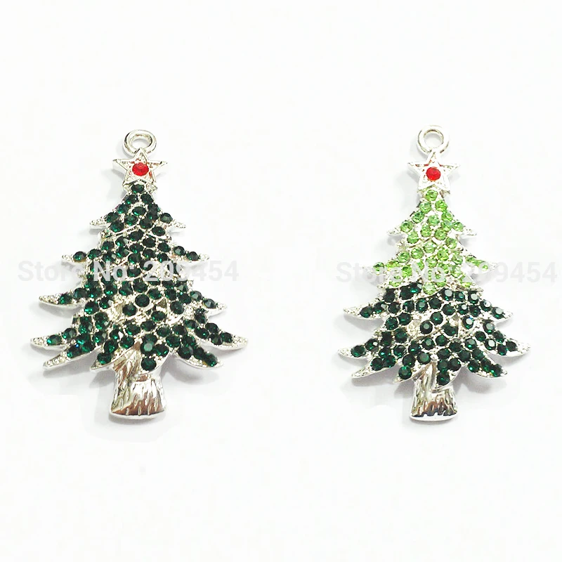 Бесплатная доставка! 10 шт./лот Подвески в виде рождественской елки со стразами 45