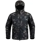 Походные куртки, одежда из мягкой кожи акулы, тактическая куртка, Мужская Военная ветровка, летающая куртка с капюшоном, флисовая Полевая Куртка 1