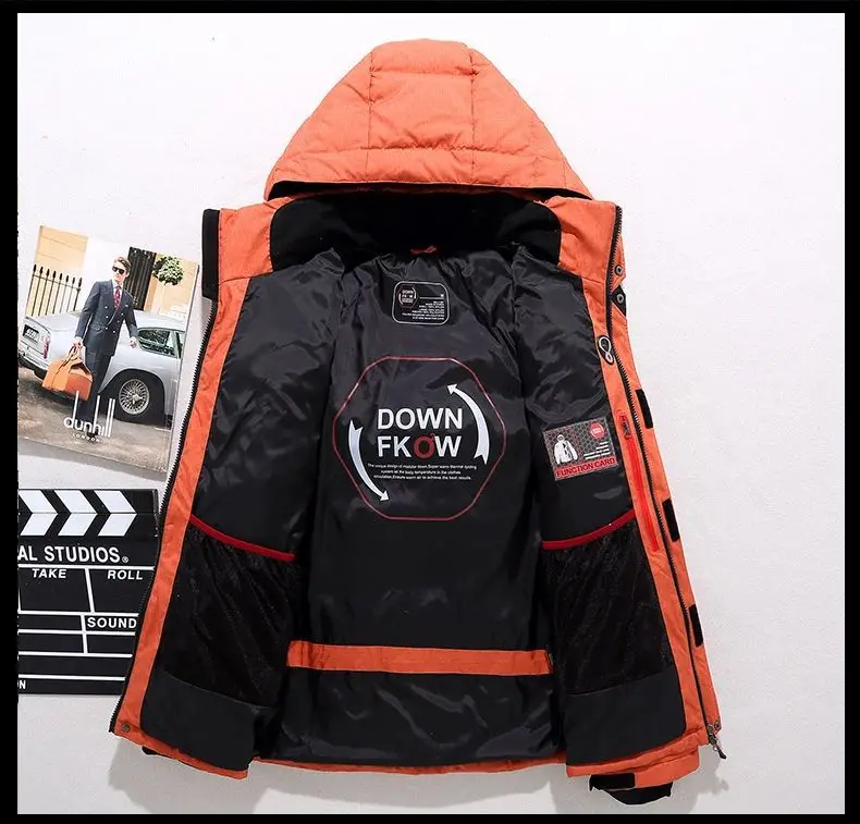 White Duck Down Jacket Men Parka Winter Thicken Puffer Coats Hooded Padded Windbreakers Male Outerwear Anorak Plus Size M-4XL
