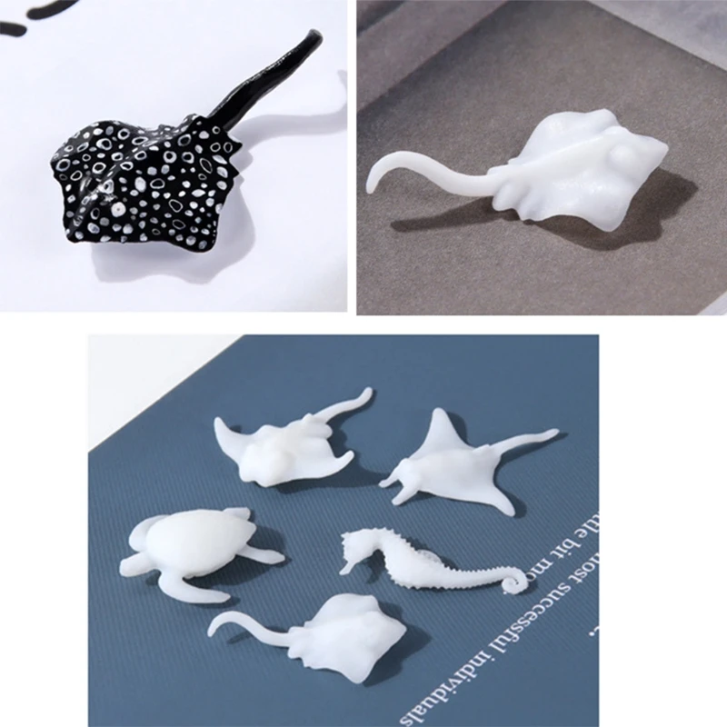 Seahorse Fish Model Resin Filled Model Epoxy Resin Mold 3D Miniature Landscape Accessories for Craft Diy Jewelry Making